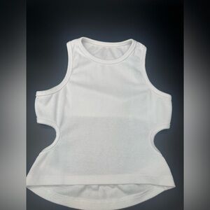 White Cutout Ribbed Tank Top - Women